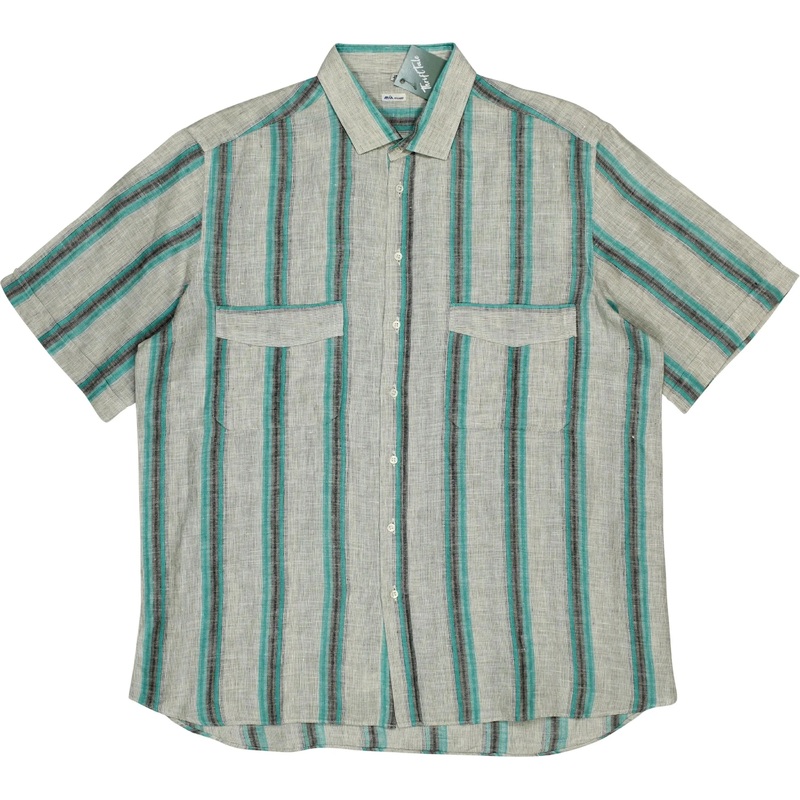 70s Linen Striped Shirt