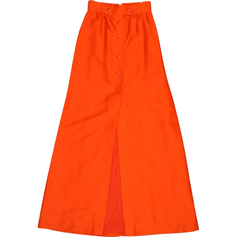 70s Satin Maxi Skirt by Courrges