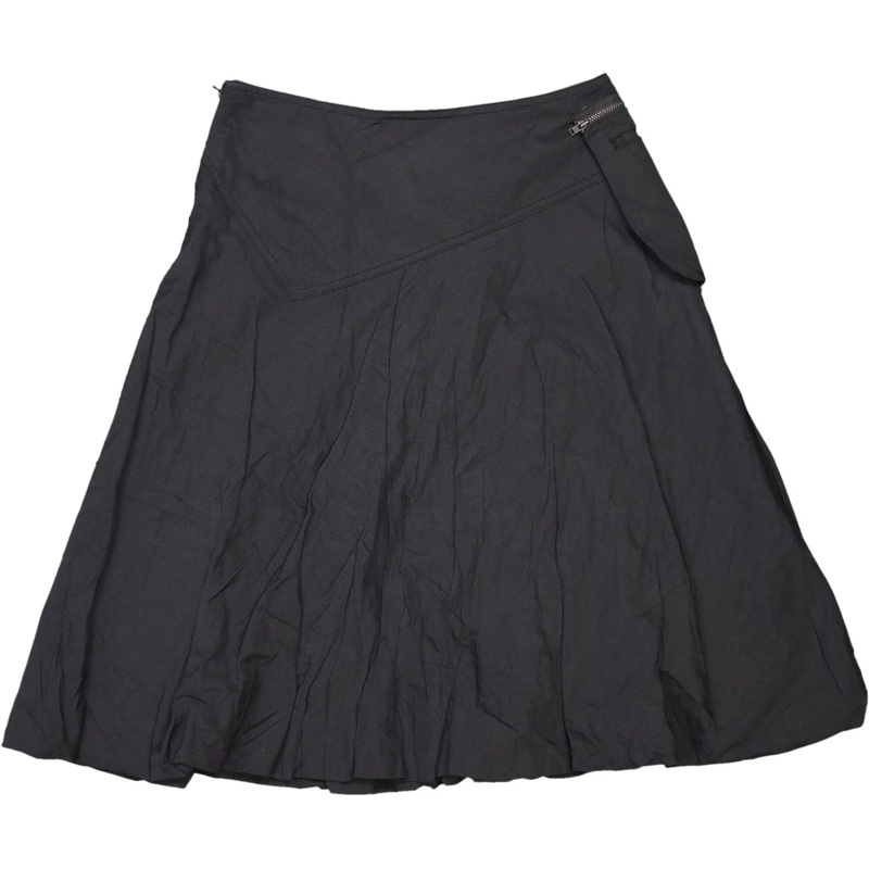 00s Black Asymmetrical Seam Skirt