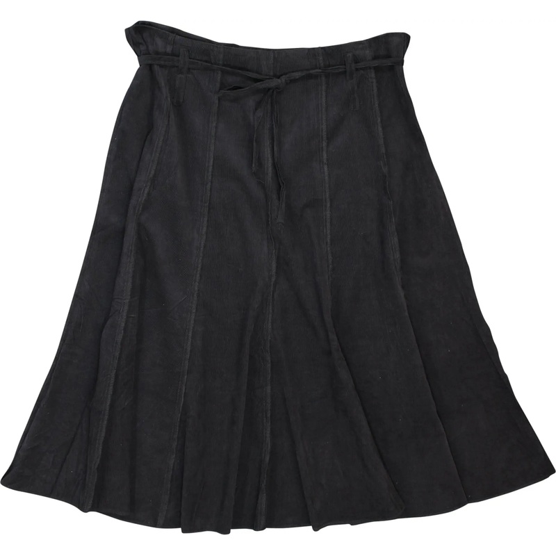 00s Black Flared Pleat Skirt