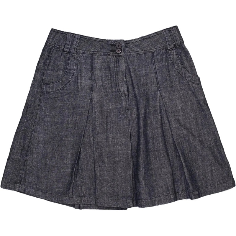 00s Denim Pleated Mini Skirt