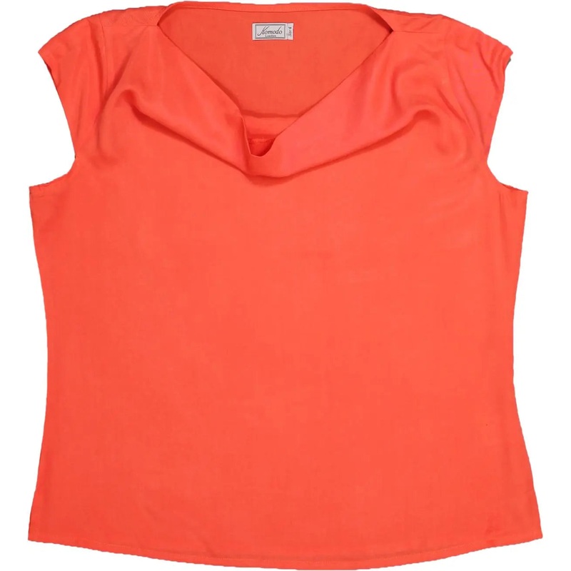00s Orange Cowl Neck Top