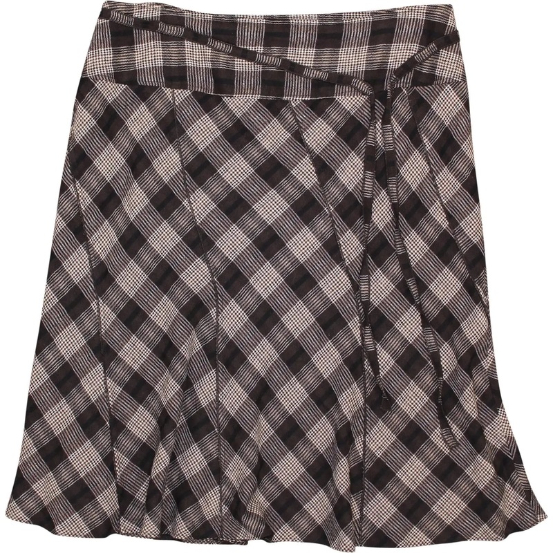 00s Plaid Flared Wool Skirt