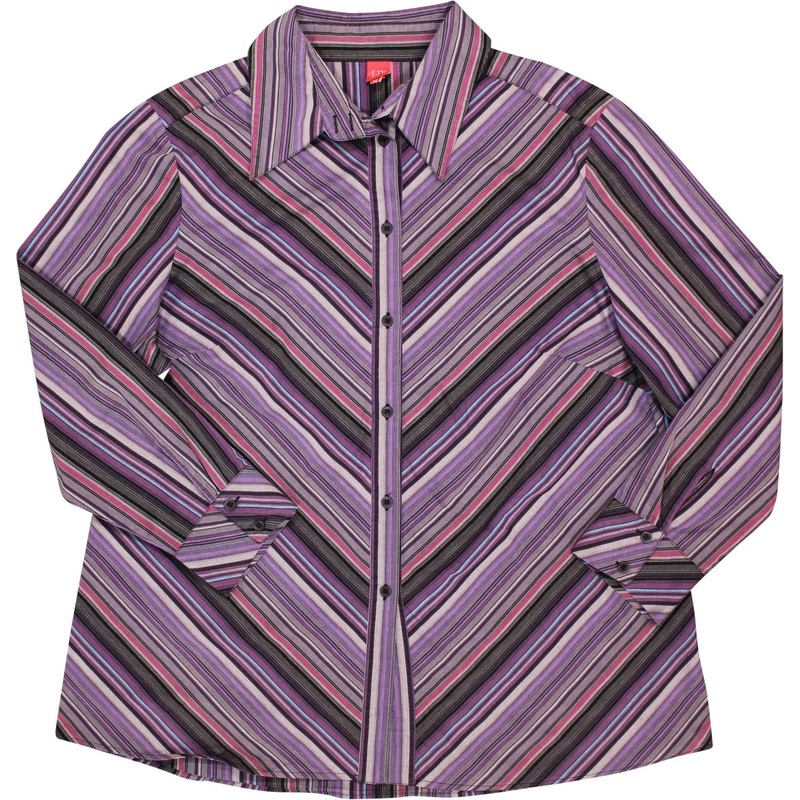 00s Purple Striped Blouse