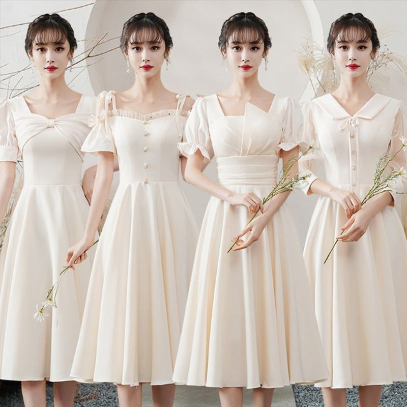 A-Line Bridesmaid Dress|Type E – Long Edition – Champagne|Type E – Long Edition – White|Type E – Midi Edition – Champagne|Type E – Midi Edition – White|Type F – Long Edition – Champagne|Type F – Long Edition – White|Type F – Midi Edition – Champagne|Type