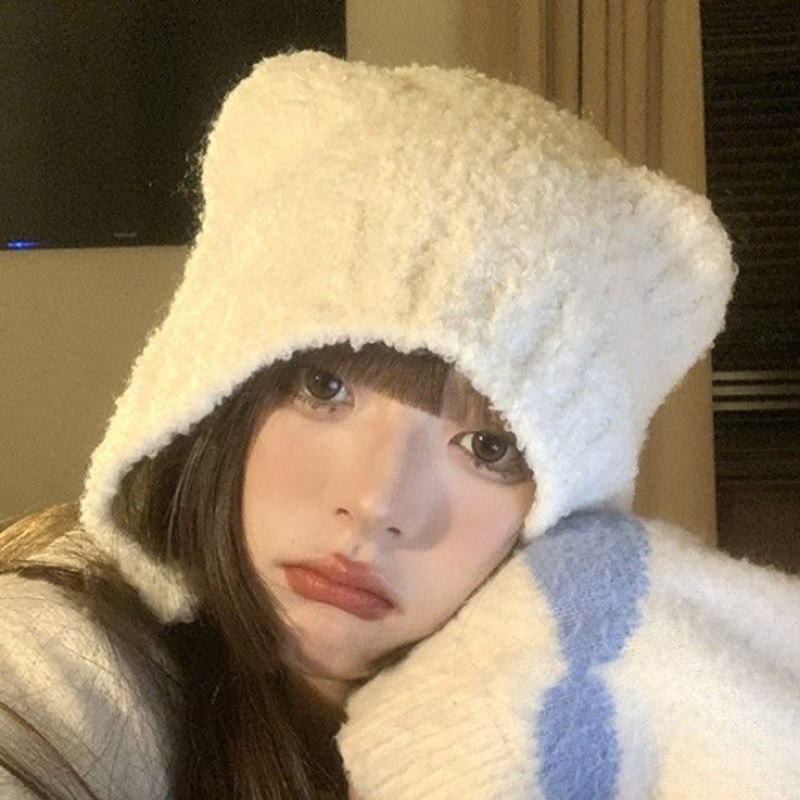 Bear Ear Knit Hat|Black|Blue|Brown|Dark Coffee|Dark Gray|Green|Light Gray|Off-White|Red|One Size
