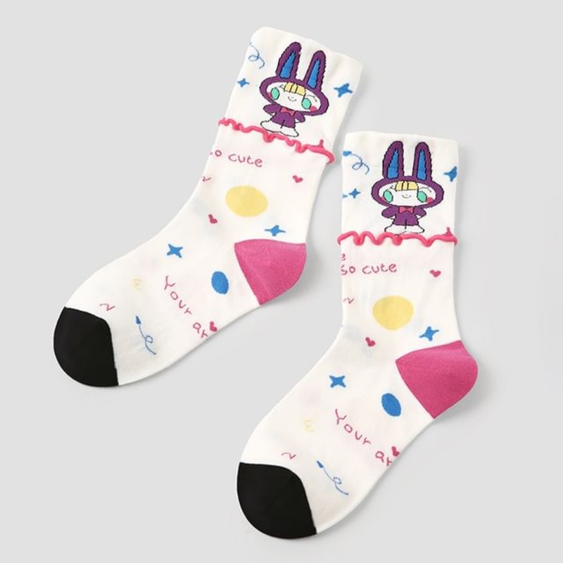 Cartoon Crew Socks|R8805 – Off-White|One Size