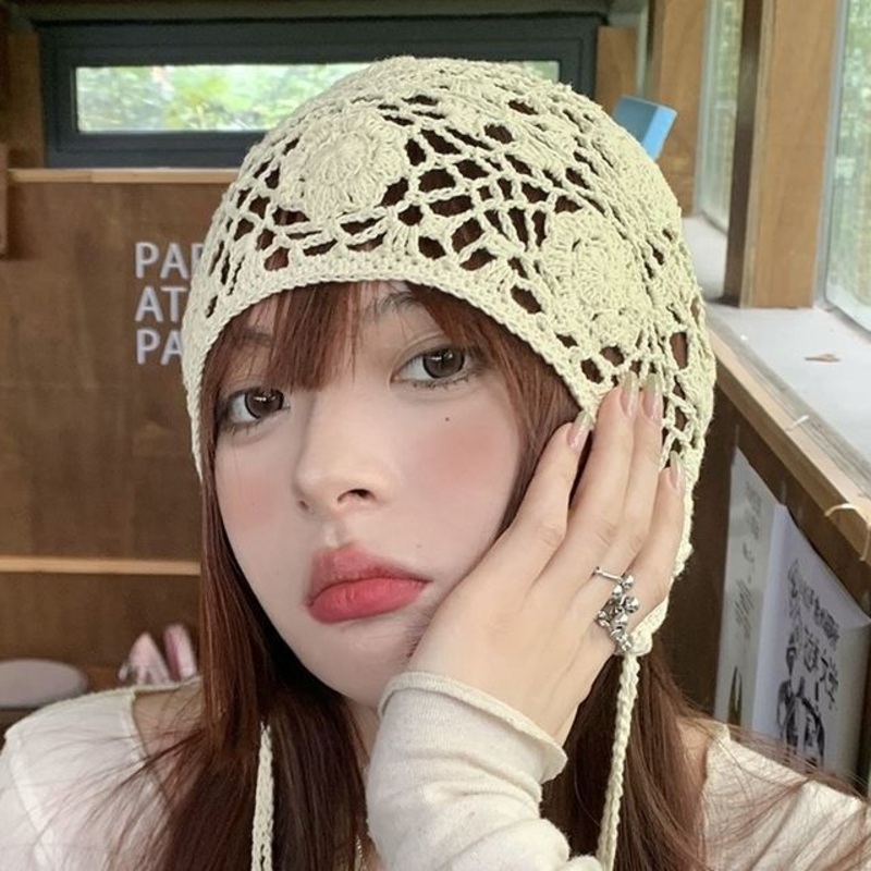 Crochet Knit Hat|Beige|Black|Caramel|Gray|Khaki|Wine Red|One Size
