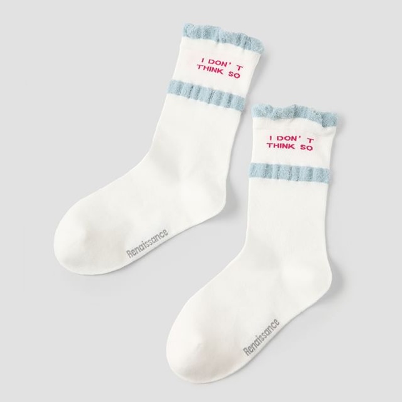 Lettering Crew Socks|R8819 – Off-White|One Size