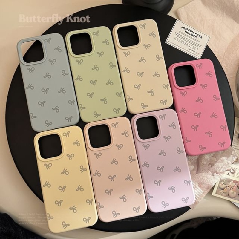 Ribbon Phone Case|Dark Pink|Light Blue|Light Green|Light Pink|Light Purple|Light Yellow|Off-White|12 Pro Max|12/12 Pro|13|13 Pro|13 Pro Max|14|14 Pro|14 Pro Max|15|15 Plus|15 Pro|15 Pro Max