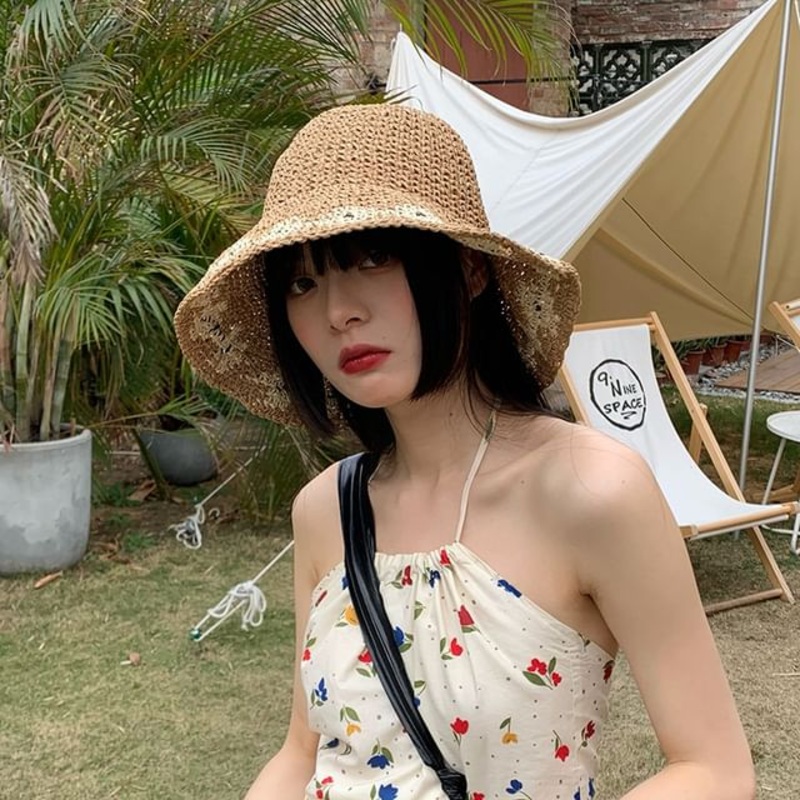 Straw Sun Hat|Beige|Light Coffee|One Size