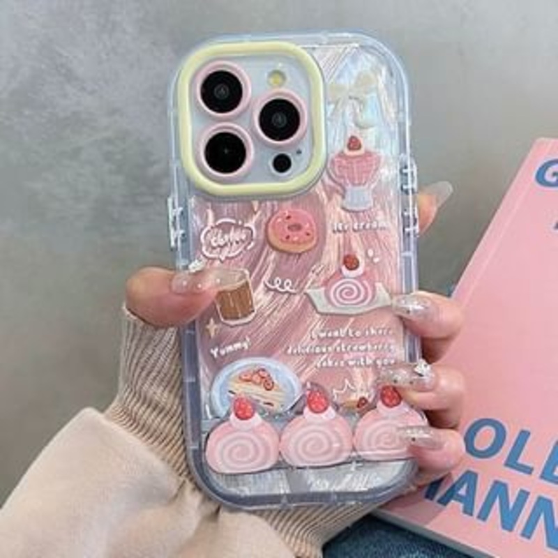 Cake Phone Case|Only Case – Pink & Blue|With Stand – Case – Pink & Blue|IPHONE 12|IPHONE 12 PRO MAX|IPHONE 13|IPHONE 13 PRO|IPHONE 13 PRO MAX|IPHONE 14|IPHONE 14 PRO|IPHONE 14 PRO MAX|IPHONE 15|IPHONE 15 PRO|IPHONE 15 PRO MAX