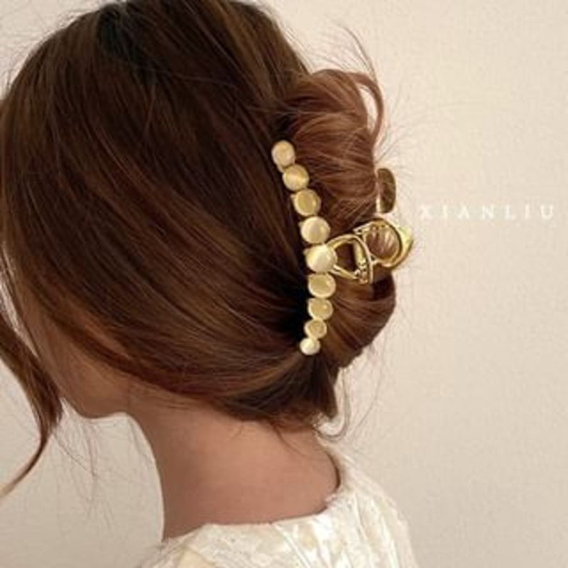 Cat Eye Stone Hair Claw|Gold|M|L