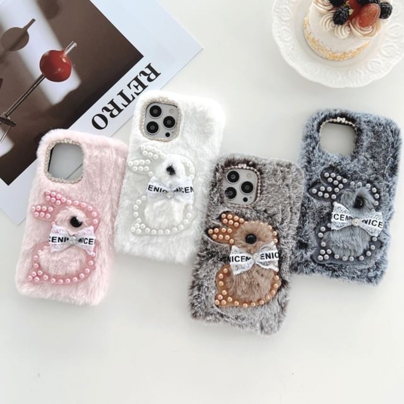 Rabbit Chenille Phone Case|Brown|Gray|Pink|iPhone 11|iPhone 11 Pro|iPhone 11 Pro Max|iPhone 12 Mini|iPhone 12 Pro Max|iPhone 12/12 Pro|iPhone 13|iPhone 13 Mini|iPhone 13 Pro|iPhone 13 Pro Max|iPhone 14|iPhone 14 Plus|iPhone 14 Pro|iPhone 14 Pro Max|iPhone