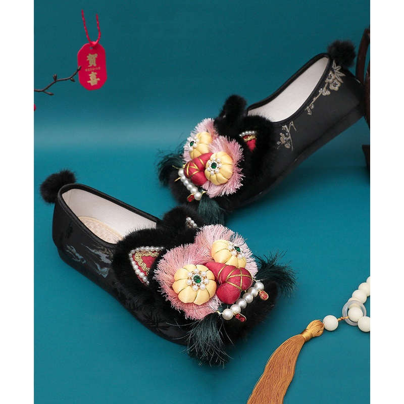 Ethnic Style Splicing Tiger Head Shoes Embroidered Soft Sole TQ038