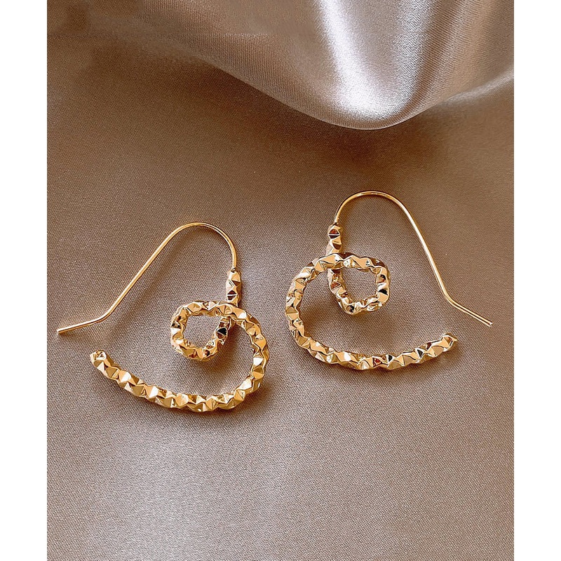 Regular Gold Copper Alloy Love Hoop Earrings RB017