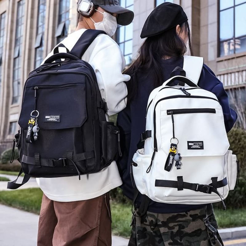 / Bag Charm Lettering Backpack Set Flap