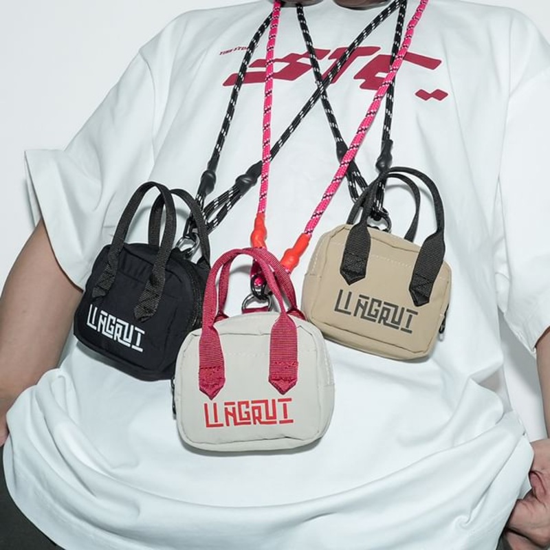 Crossbody Bag Mini Lettering|Black|Khaki|White|One Size