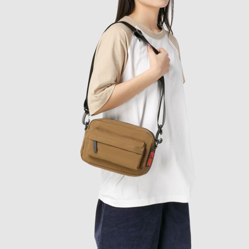 Crossbody Nylon Bag Plain|Black|Brown|Gray|Green|One Size