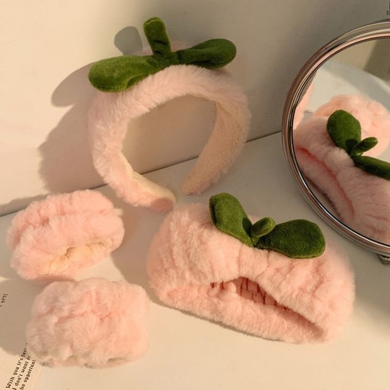 Headband Tie Band / Hair Wrist Chenille Peach