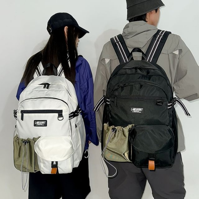 Pocket Backpack Contrast Lettering