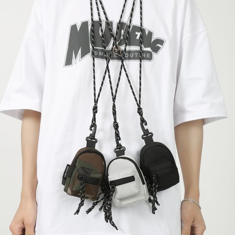 Pouch Mini Shape Backpack|Black|Camouflage|Gray|One Size