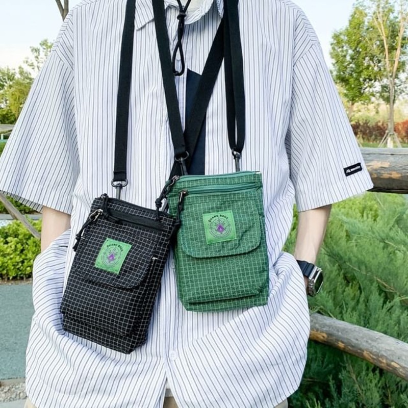 Striped Bag Crossbody Flap|Black|Brown|Green|Purple|White|One Size