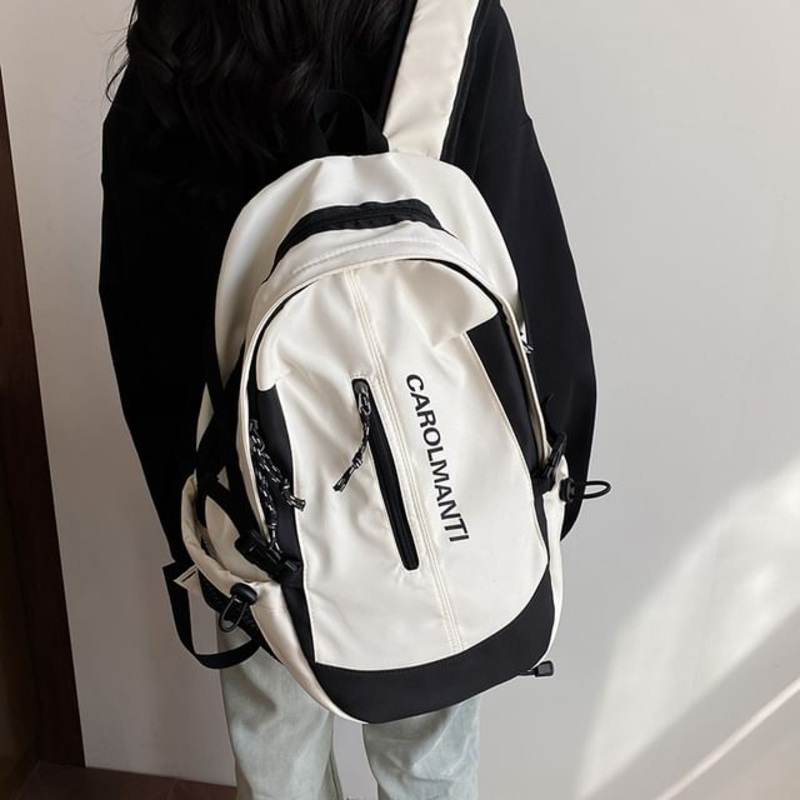 Two Lettering Backpack Tone|Black|Off-White|One Size
