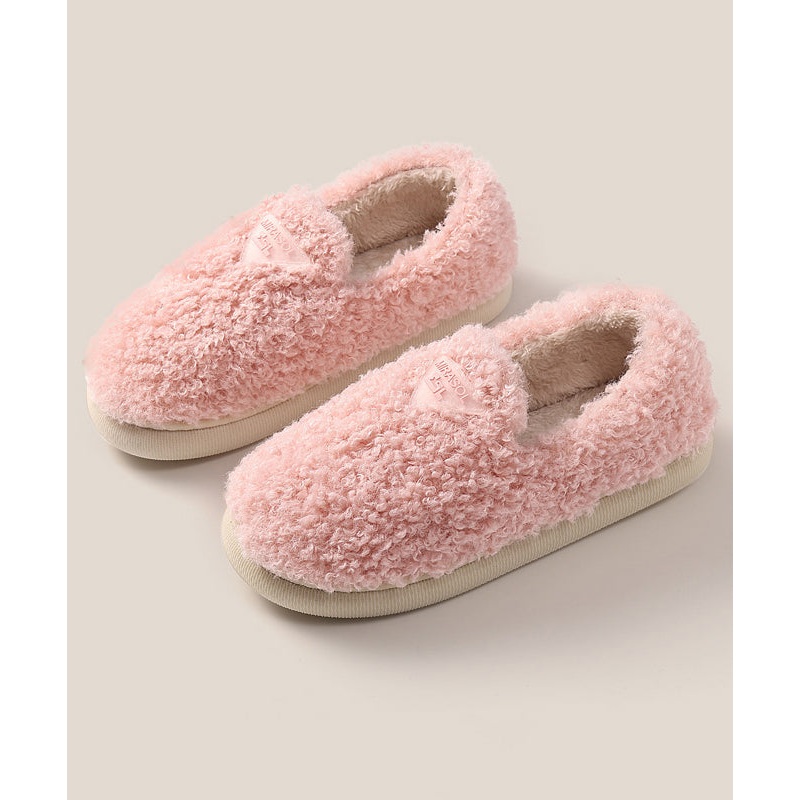 Comfortable Soft Pink Faux Fur Flat Shoes TP004