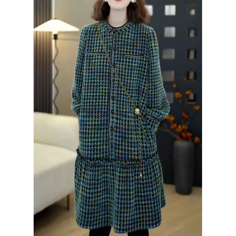 Bohemian Green Print Woolen Day Dresses Spring YO001