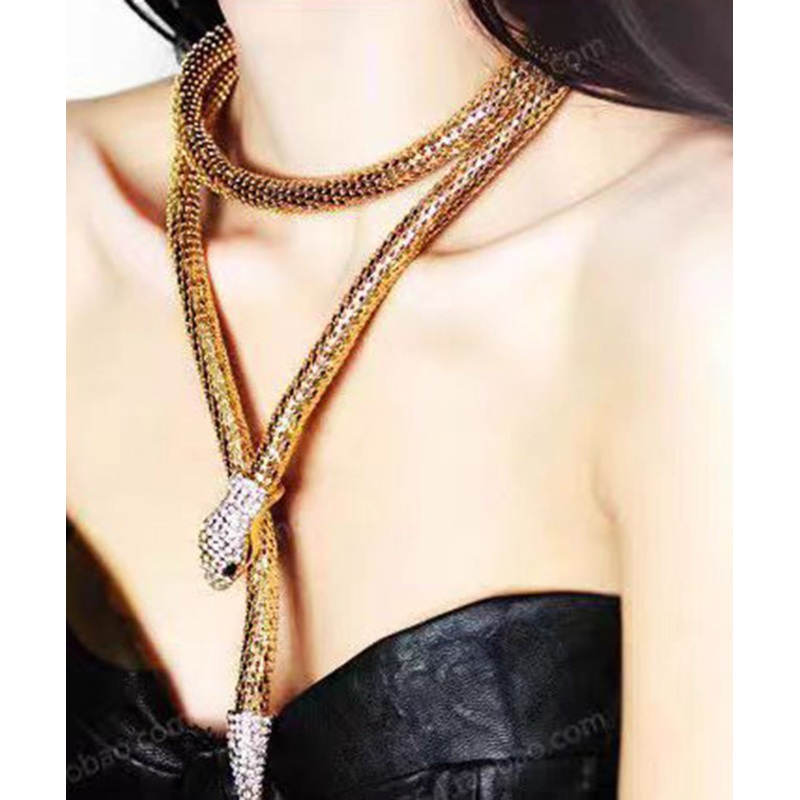 New Gold Copper Alloy Snake Shaped Necklace YA029