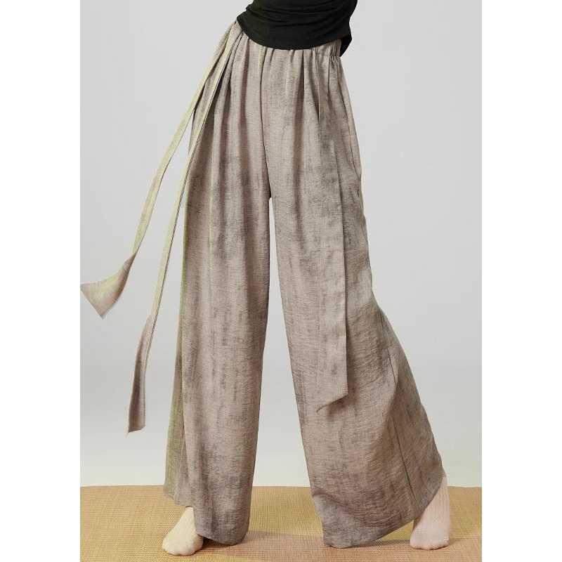 Art Khaki Oversized Tie Dye Linen Pants Trousers Spring YH028