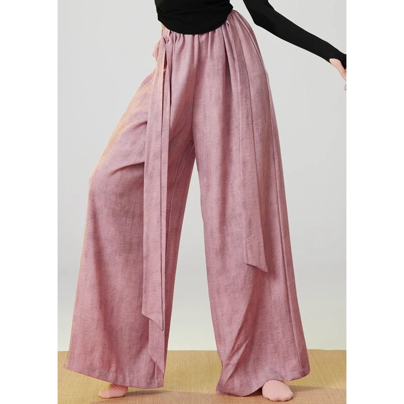 Bohemian Pink Oversized Tie Dye Linen Pants Spring YH026