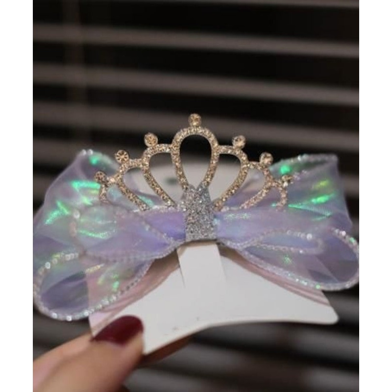 Fashion Purple Alloy Zircon Bow Girls Hairpin YG028