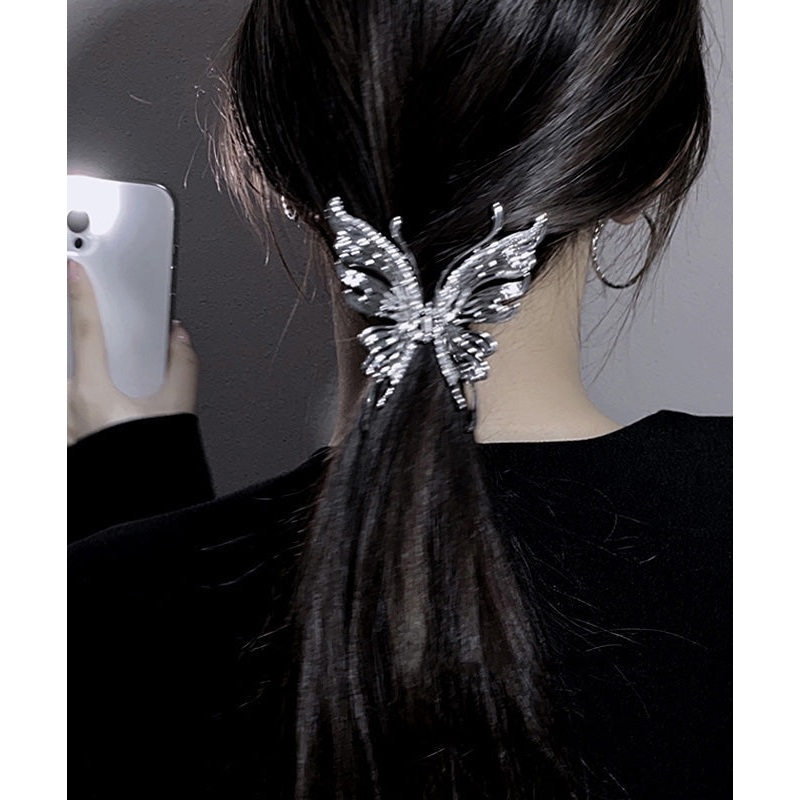 Fine Metal Zircon Butterfly Shark Hairpin YD011