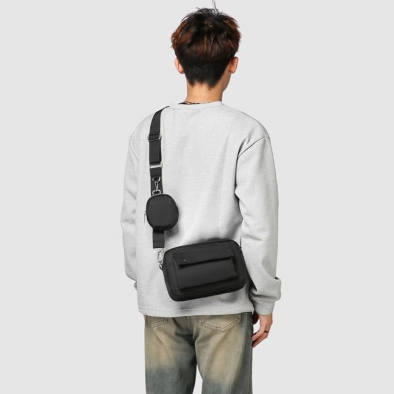 Bag Crossbody Plain Zip|Black|White|One Size