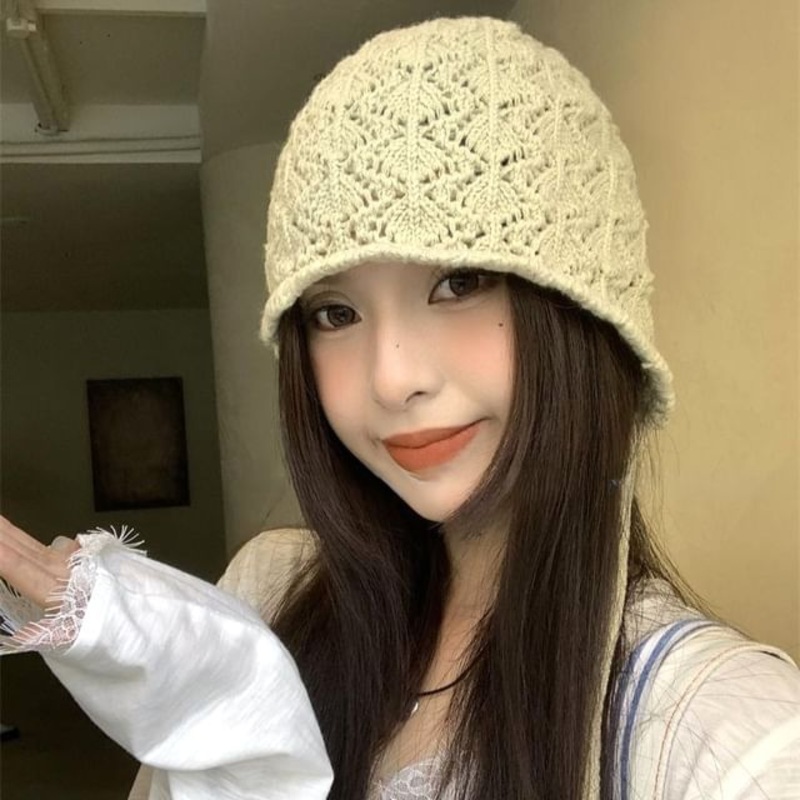 Plain Knit Crochet Beanie|Black|Coffee|Light Green|Off-White|Red|One Size