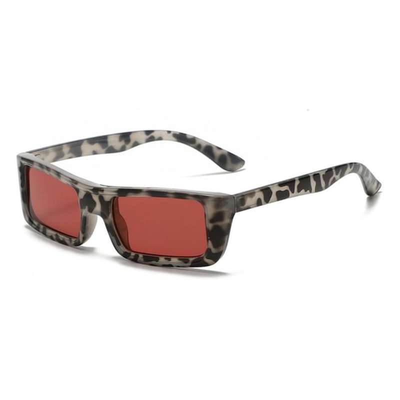 Sunglasses Rectangle|C1 – Black Frame & Gray Lens|C2 – Light Brown Frame & Brown Lens|C3 – Transparent Gray Frame & Gray Lens|C5 – Light Blue Frame & Gray Lens|C6 – Red Frame & Gray Lens|C7 – Green Frame & Light Gray Lens|C8 – White Leopard Frame & Red Le