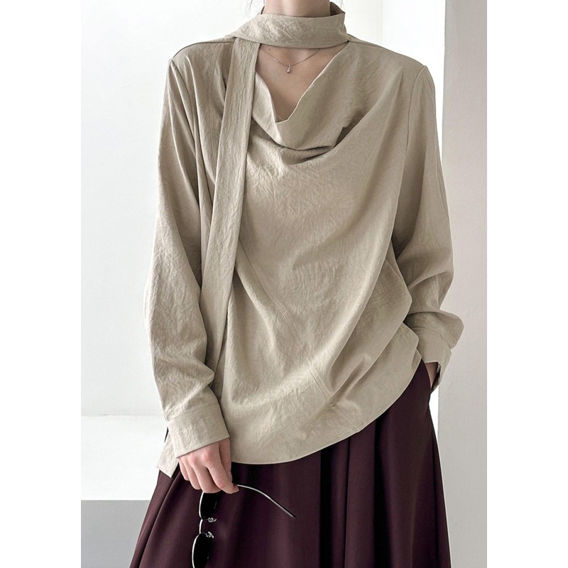 Top Ribbon Original Khaki Solid Design Spring