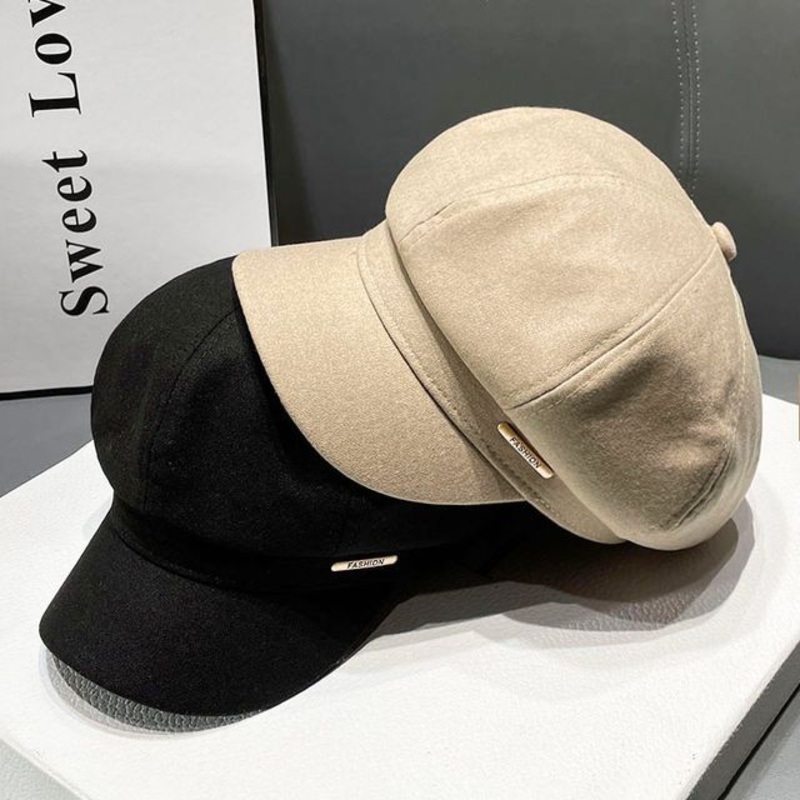 Cap Beret Plain|Beige|Black|Coffee|One Size