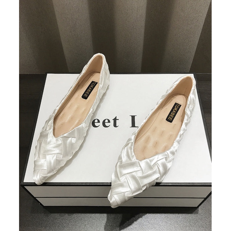 Comfy Women Toe Soft Shoes Flat Apricot Pointed