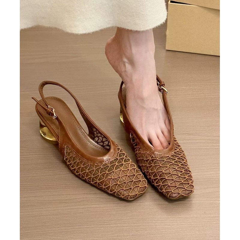 Splicing Women Sandals Brown Chunky Comfy