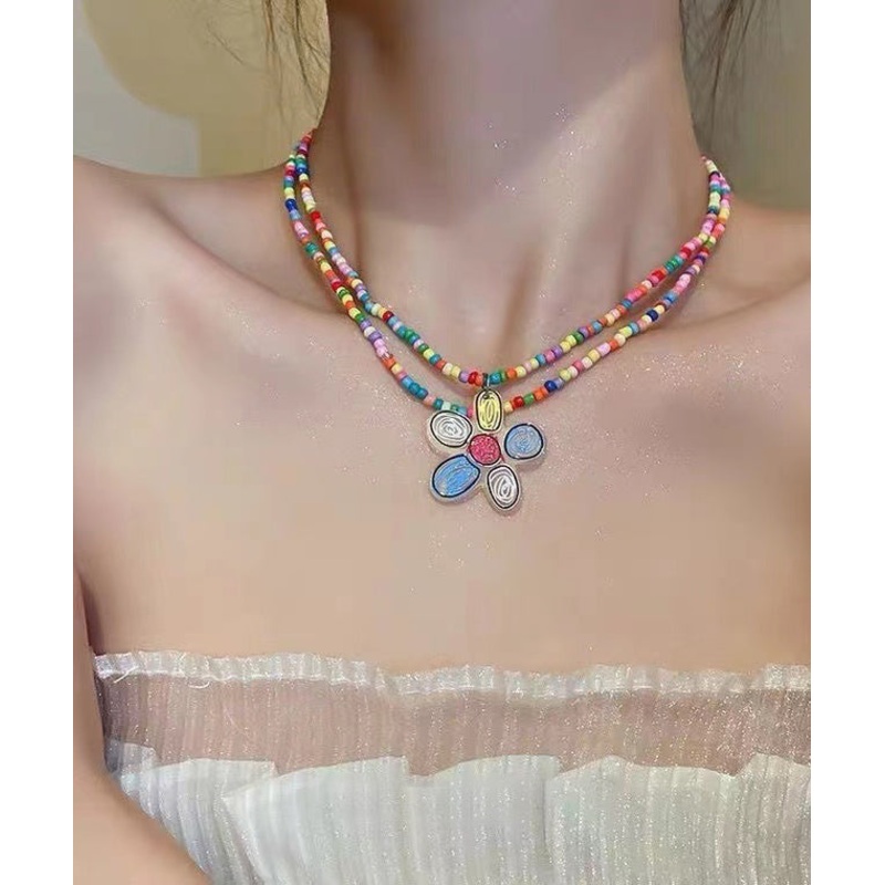 Beading Floral Layer Double Rainbow Alloy Beautiful