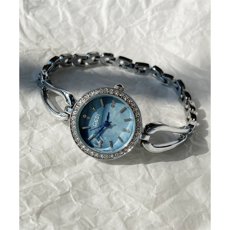 Movement Blue Novelty Quartz Watches Zircon Alloy