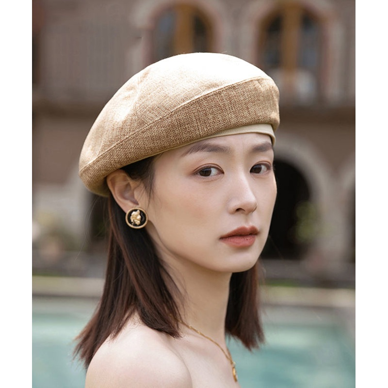 New Hat Stylish 2025 Versatile Beret Khaki