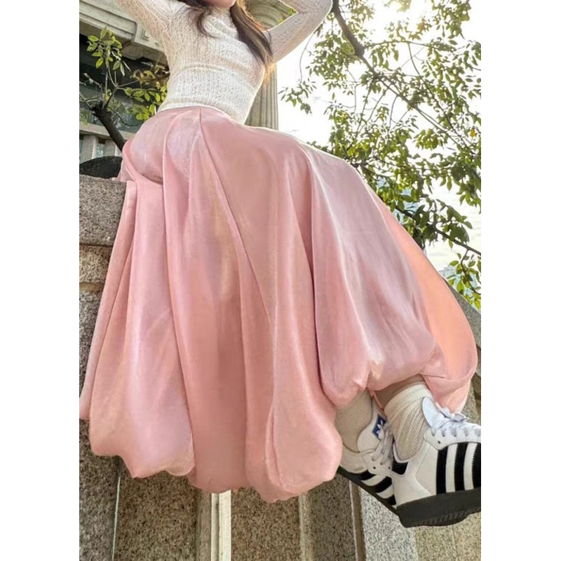 Waist Pink High Summer Skirts Women Solid