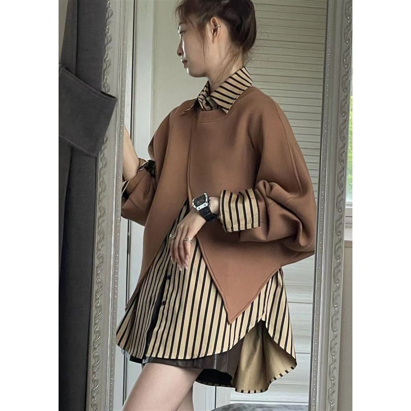 And Peter Loose Sweatshirt Pieces Striped Two Shirts Collar Pan