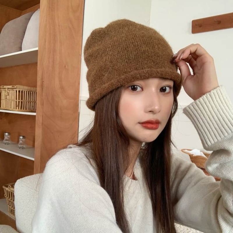 Beanie Knit Plain|Black|Brown|Gray|Khaki|One Size