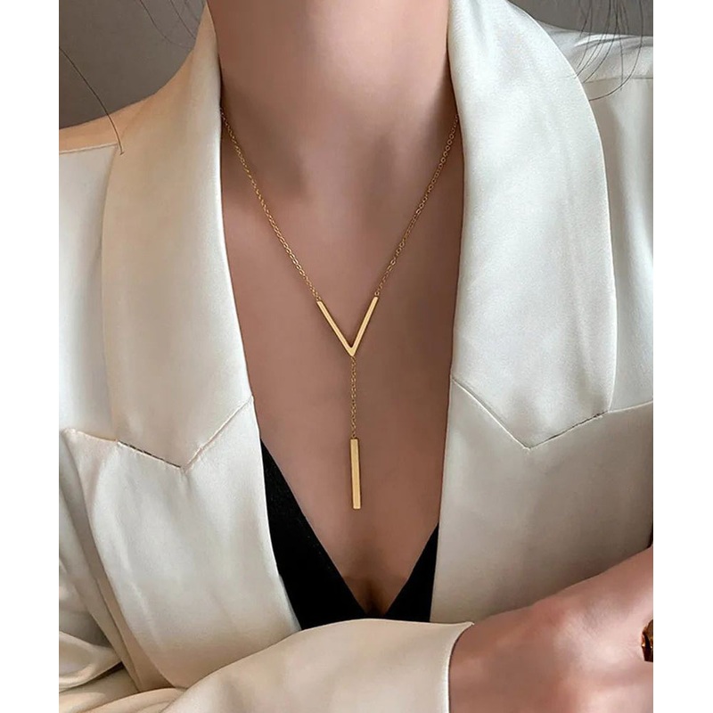 Neckla Colour Chain Gold New V-Shaped Long Clavicle Sexy