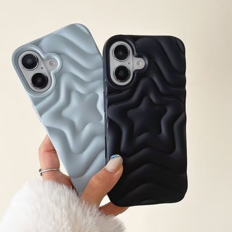 Star Phone Case|Black|Light Blue|Light Pink|Orange Pink|Wine Red|iPhone 16|iPhone 16 Pro|iPhone 16 Pro Max